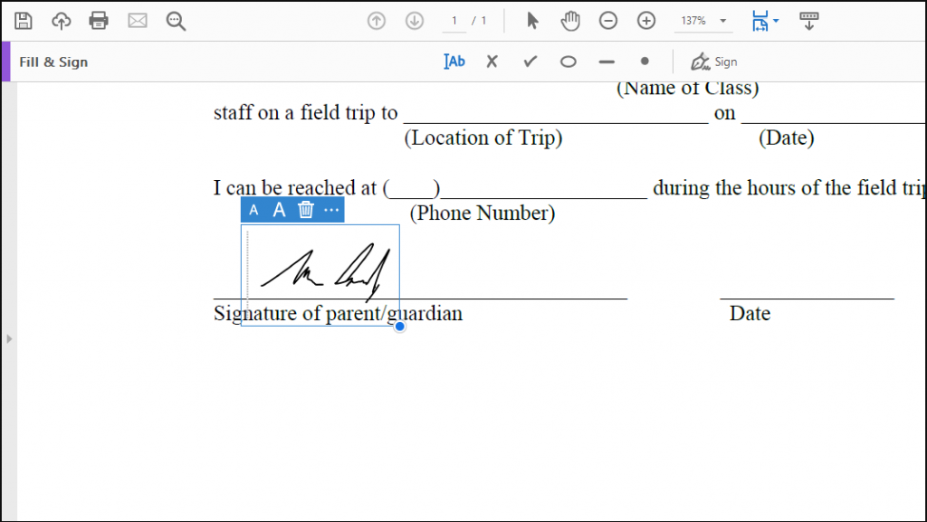 microsoft edge pdf insert signature