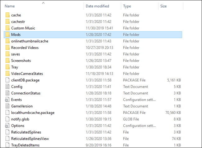 mods folder download sims 4